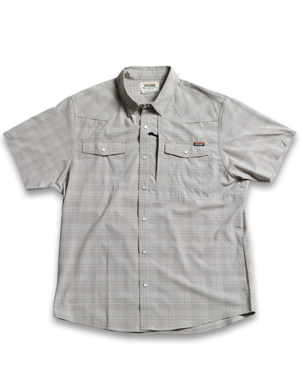 Off The Grid Surplus Men's Stretch Western Snap Short Sleeve Work Shirt — Storm Grey