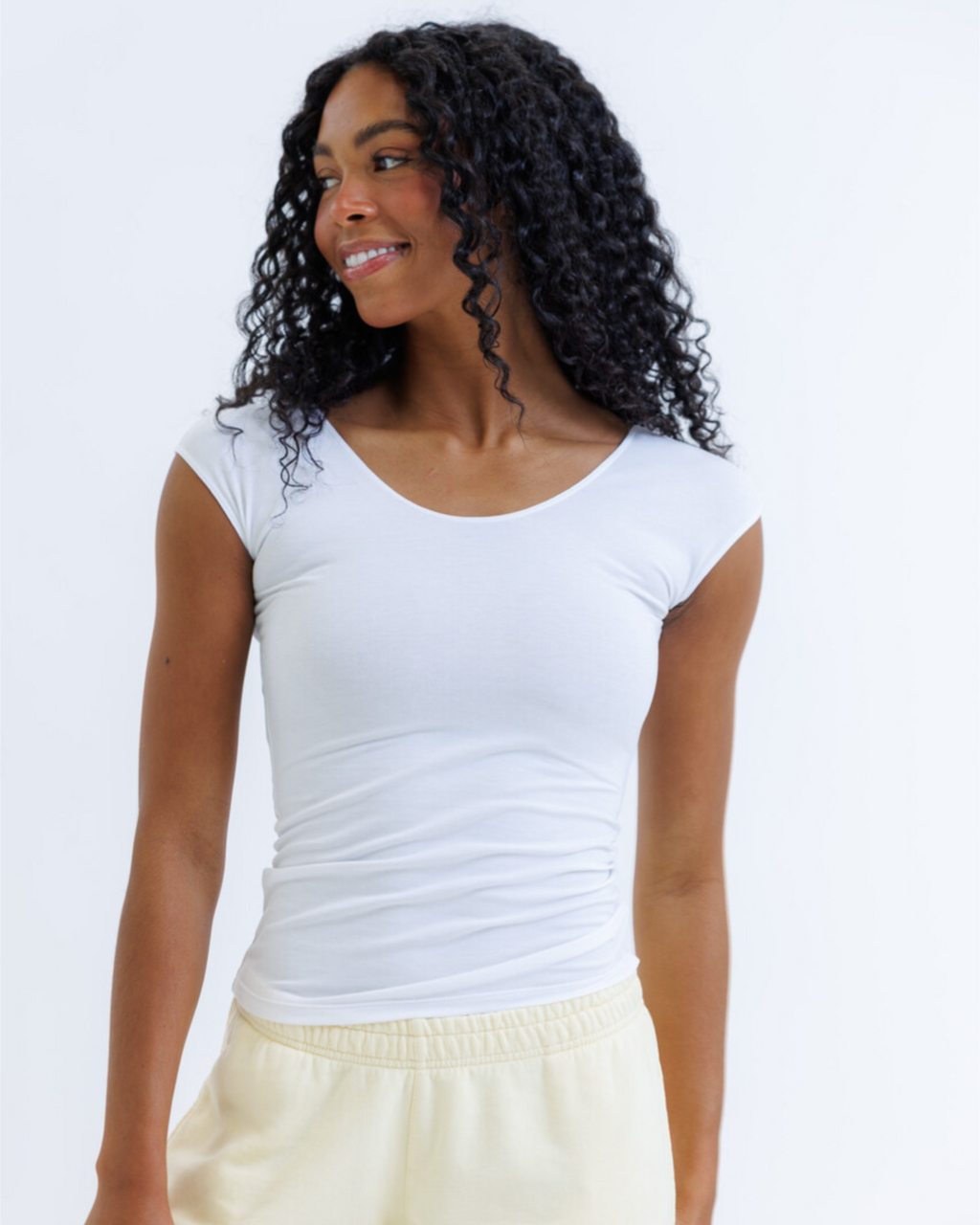 Downeast Women's Tri-Blend Scoop Neck Cap Sleeve Tee — XS–XXL, 4 Colors