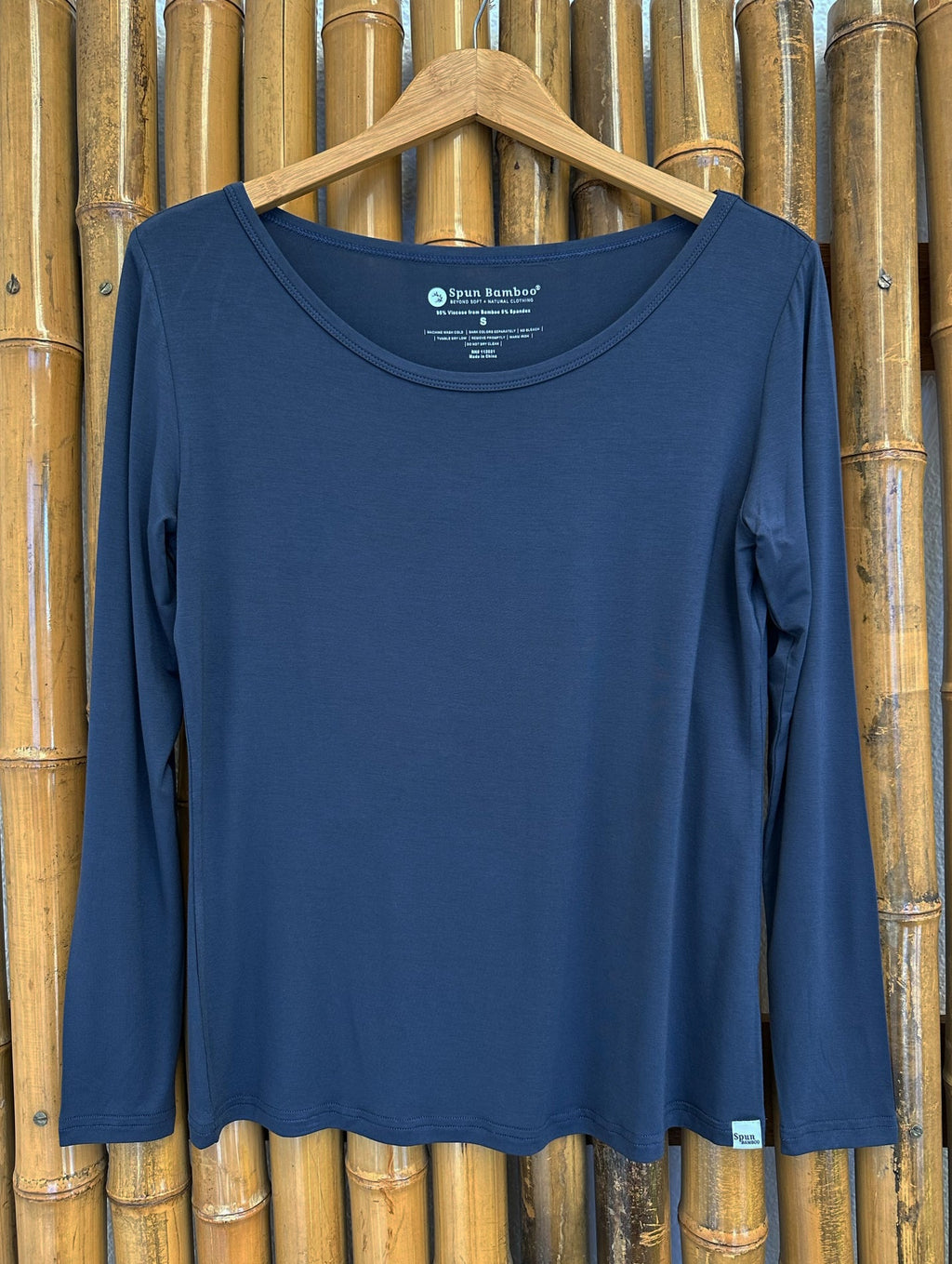 Spun Bamboo Women's Organic Bamboo Long Sleeve Lounge T-Shirt — S–XXL, 4 Colors