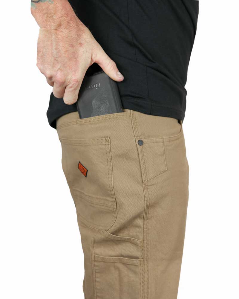 Off The Grid Surplus Men's Stretch Canvas Taper Fit Tactical Pants — Coyote