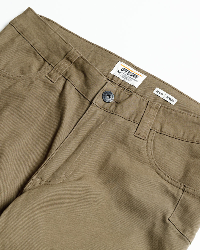 Off The Grid Surplus Men's Stretch Canvas Taper Fit Tactical Pants — Coyote